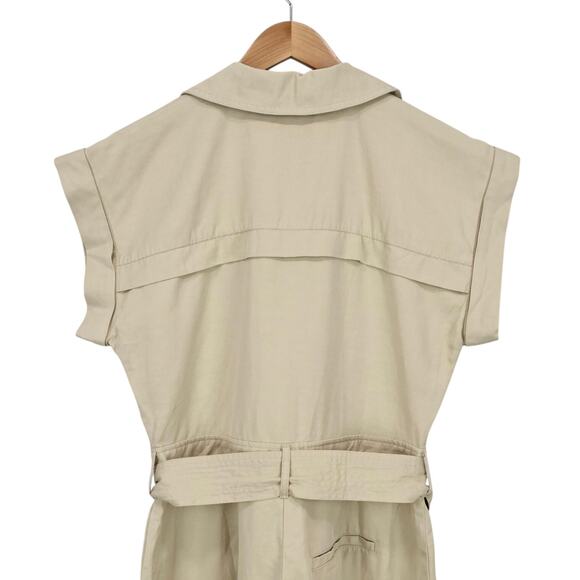 NWT Madewell Tie-Waist Linen Blend Romper In Summer Dune Tan Size 6 - Picture 6 of 12